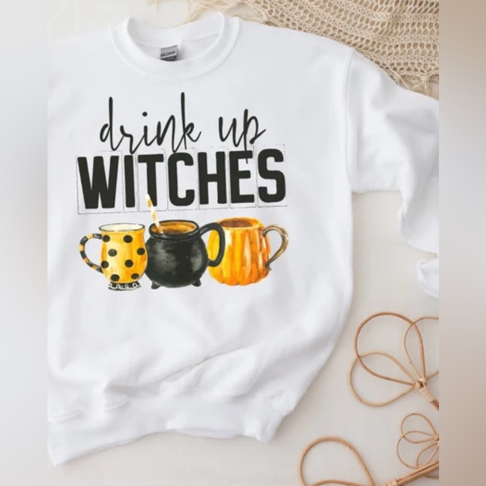 Halloween large Sweatshirt “drink up witches” has mark see photos